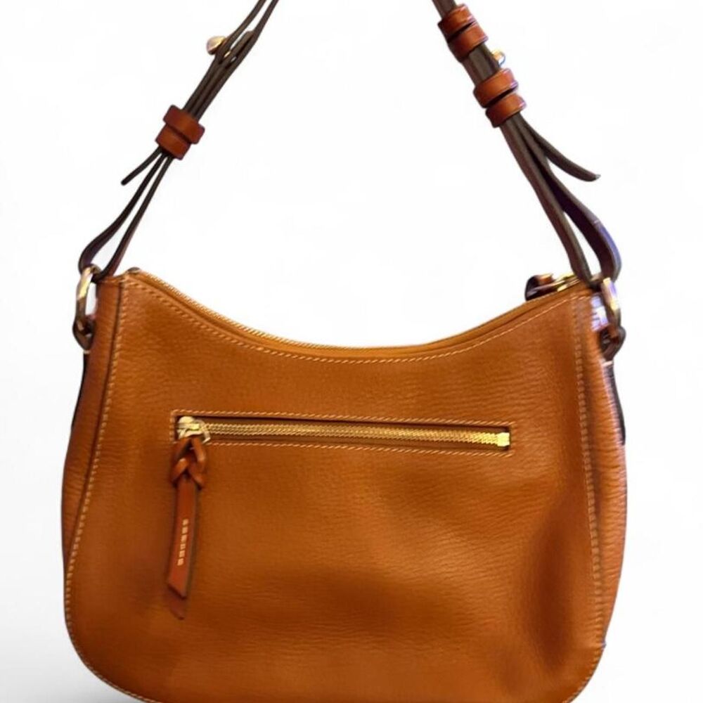 Dooney & Bourke Small Kiley Hobo Cognac Pebbled Leather Shoulder Bag - Picture 3 of 8